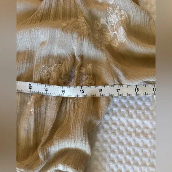 Free People Jasmine Embroidered Boho Tunic Mini Dress Size 6 - Picture 5 of 9